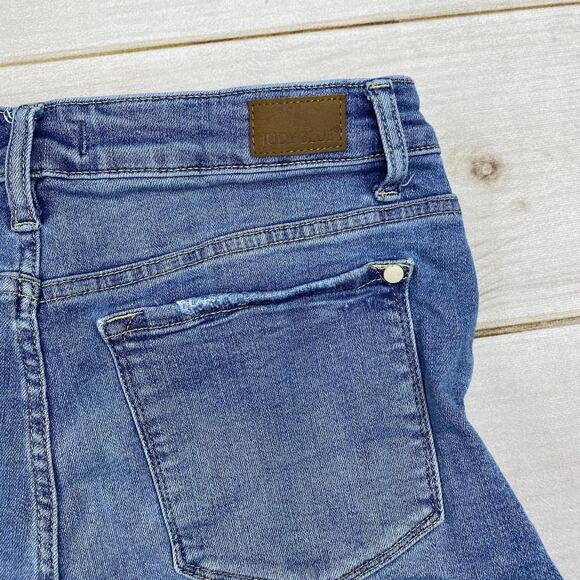 Lot Of 3 Judy Blue Denim Shorts Sz L Distressed Stretch Denim Cuffed Fringe - Picture 8 of 16